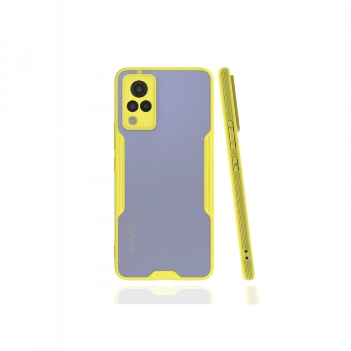 Newface Vivo V21 Kılıf Platin Silikon - Sarı