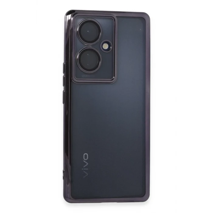 Newface Vivo V29 Lite Kılıf Razer Lensli Silikon - Mor