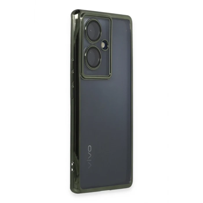 Newface Vivo V29 Lite Kılıf Razer Lensli Silikon - Yeşil