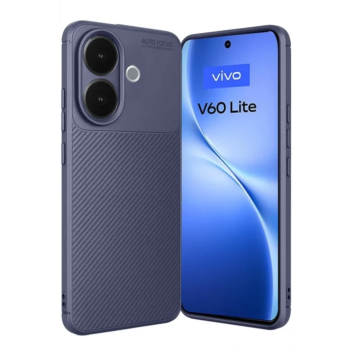 Newface Vivo V60 Lite Auto Focus Karbon Kapak - Lacivert
