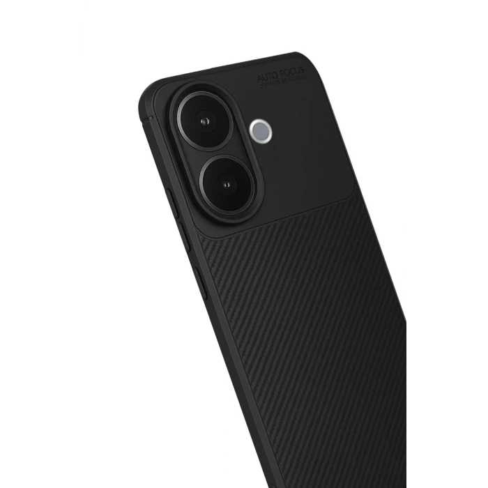 Newface Vivo V60 Lite Auto Focus Karbon Kapak - Siyah