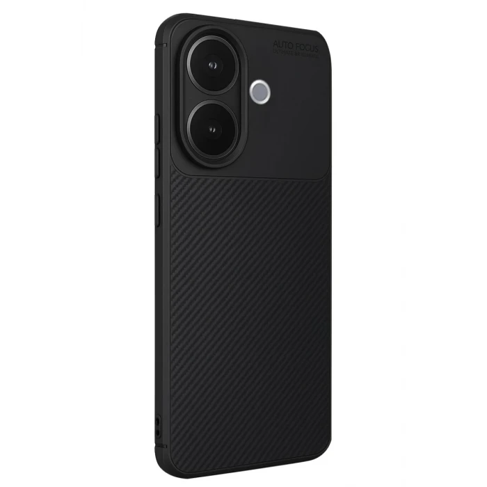 Newface Vivo V60 Lite Auto Focus Karbon Kapak - Siyah
