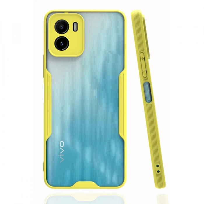 Newface Vivo Y15S Kılıf Platin Silikon - Sarı