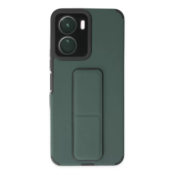 Newface Vivo Y16 Kılıf Mega Standlı Silikon - Yeşil