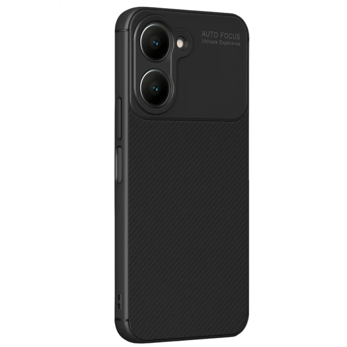 Newface Vivo Y18 Kılıf Auto Focus Karbon Kapak - Siyah