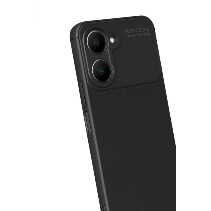Newface Vivo Y18 Kılıf Auto Focus Karbon Kapak - Siyah