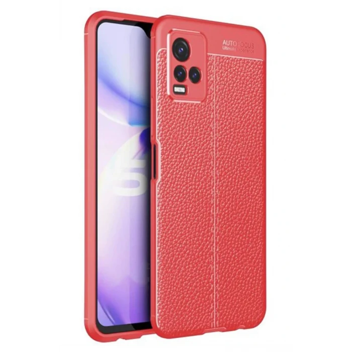 Newface Vivo Y21S Kılıf Auto Focus Kapak - Kırmızı