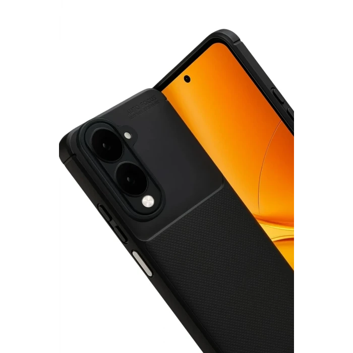Newface Vivo Y29S Auto Focus Karbon Kapak - Siyah