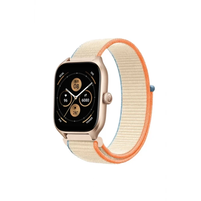 Newface Watch 22mm Hasırlı Cırtcırtlı Kordon - Krem