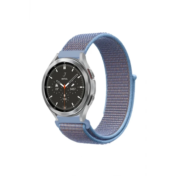 Newface Watch 22mm Hasırlı Cırtcırtlı Kordon - Mavi