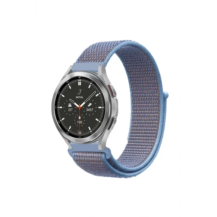 Newface Watch 22mm Hasırlı Cırtcırtlı Kordon - Mavi