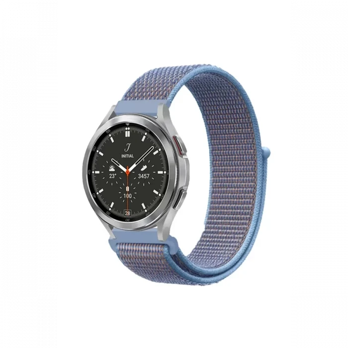 Newface Watch 22mm Hasırlı Cırtcırtlı Kordon - Mavi