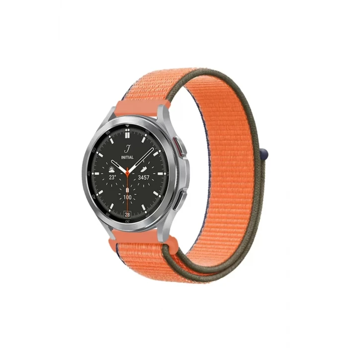 Newface Watch 22mm Hasırlı Cırtcırtlı Kordon - Turuncu