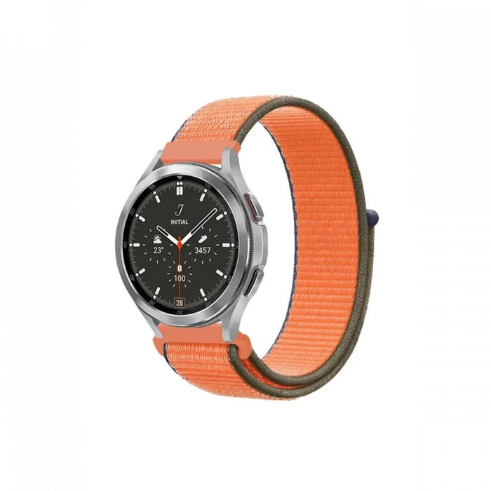 Newface Watch 22mm Hasırlı Cırtcırtlı Kordon - Turuncu
