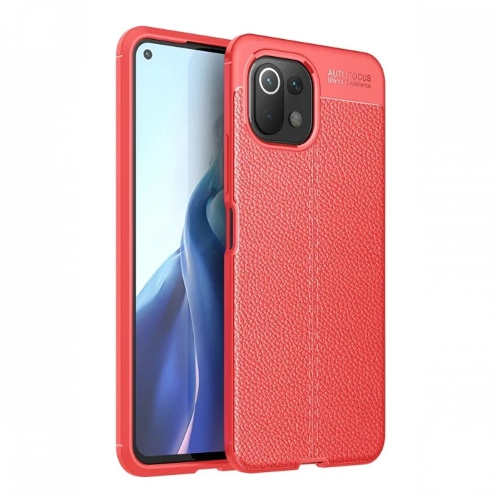 Newface Xiaomi Mİ 11 Lite Kılıf Auto Focus Kapak - Kırmızı
