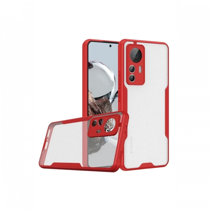 Newface Xiaomi Mi 12T Kılıf Platin Silikon - Kırmızı
