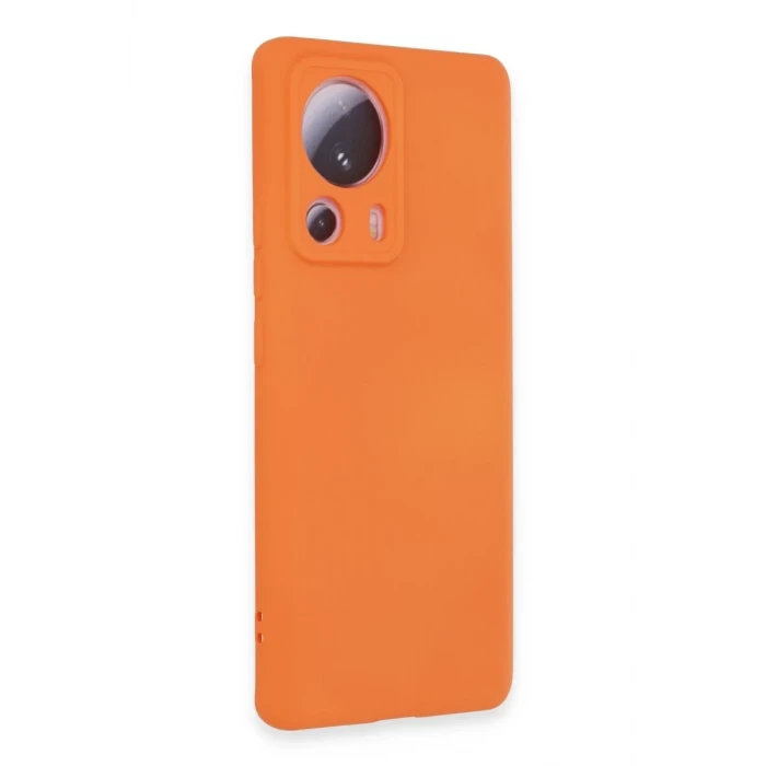 Newface Xiaomi Mi 13 Lite Kılıf Nano içi Kadife Silikon - Turuncu