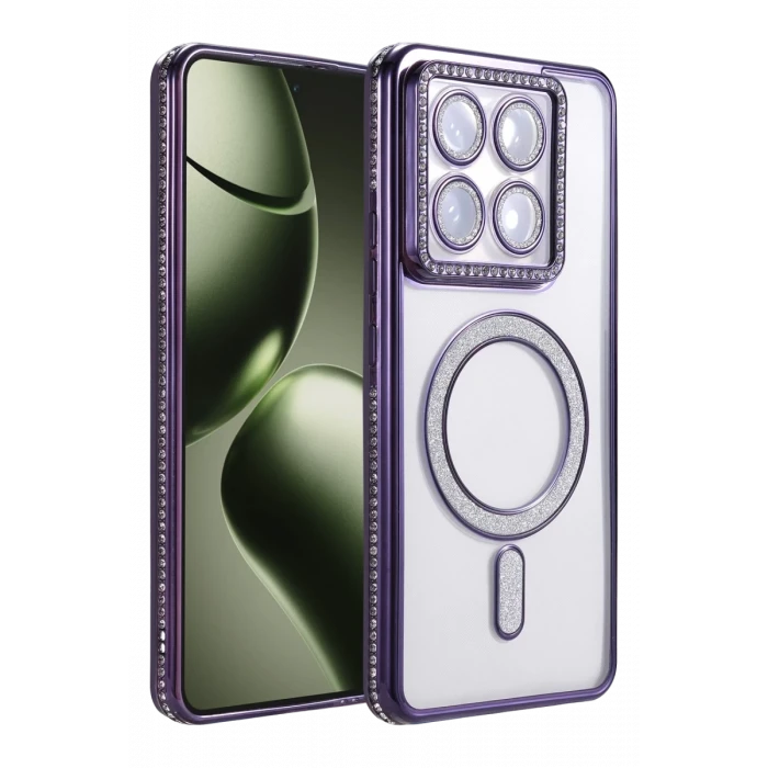 Newface Xiaomi Mi 14T Pro Joke Simli Magneticsafe Kılıf - Derin Mor