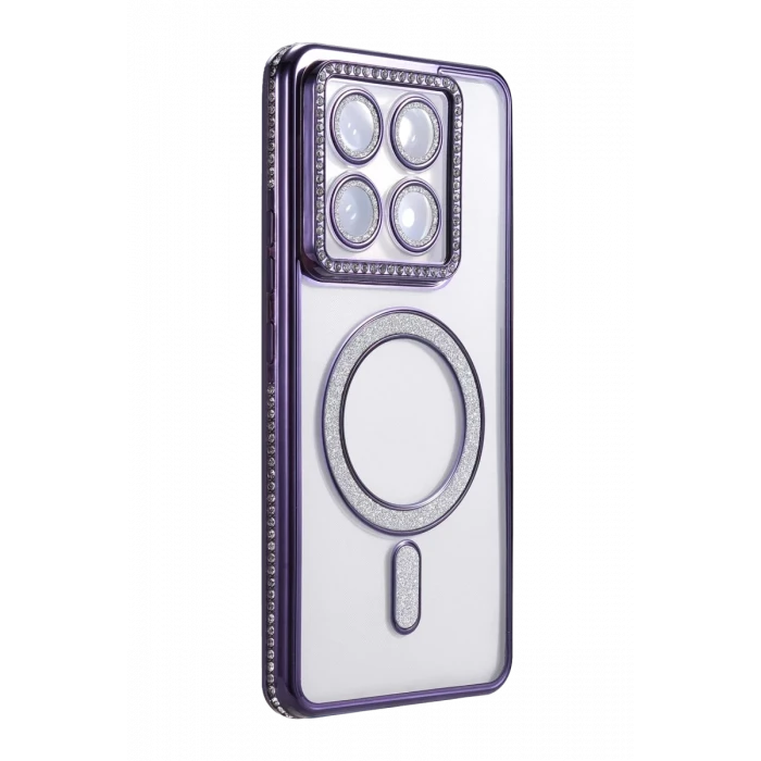 Newface Xiaomi Mi 14T Pro Joke Simli Magneticsafe Kılıf - Derin Mor