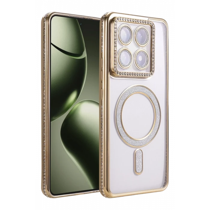 Newface Xiaomi Mi 14T Pro Joke Simli Magneticsafe Kılıf - Gold