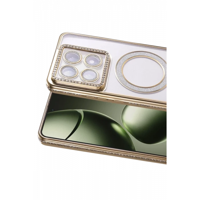 Newface Xiaomi Mi 14T Pro Joke Simli Magneticsafe Kılıf - Gold