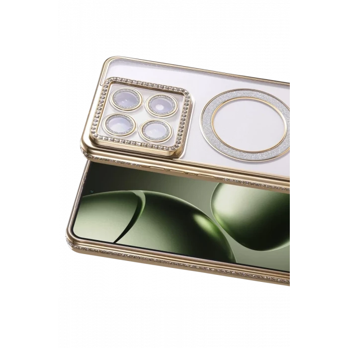 Newface Xiaomi Mi 14T Pro Joke Simli Magneticsafe Kılıf - Gold
