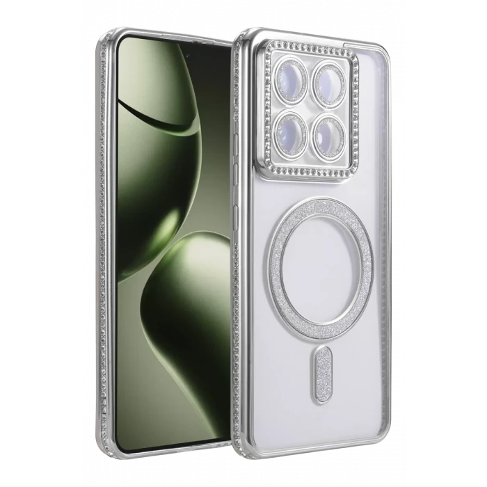 Newface Xiaomi Mi 14T Pro Joke Simli Magneticsafe Kılıf - Gümüş