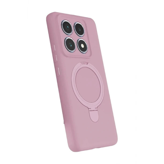 Newface Xiaomi Mi 14T Pro Regal Magsafe Standlı Kapak - Açık Pembe