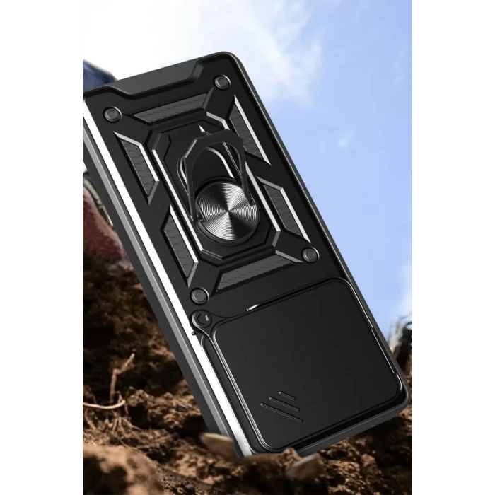 Newface Xiaomi Mi 15 Kılıf Pars Lens Yüzüklü Silikon - Kırmızı