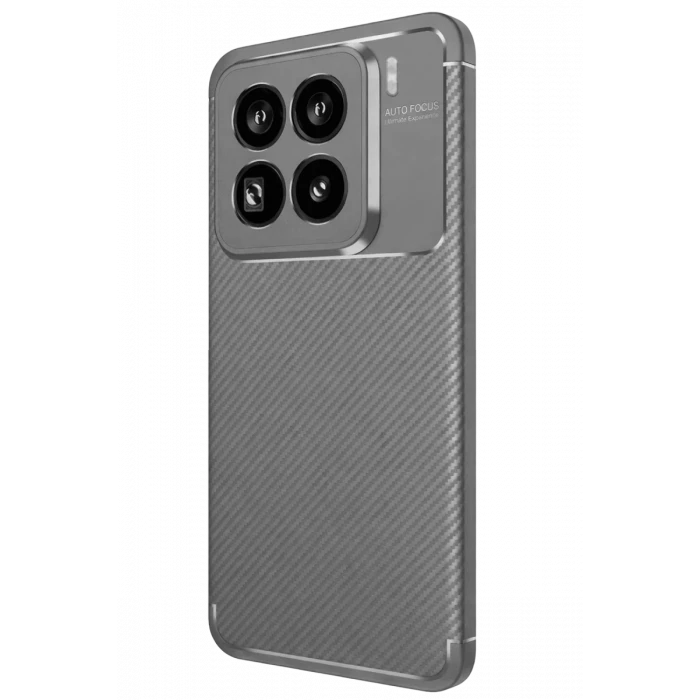 Newface Xiaomi Mi 15 Pro Kılıf Auto Focus Karbon Kapak - Gri