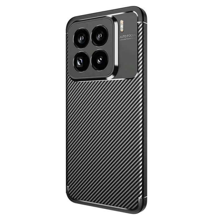 Newface Xiaomi Mi 15 Pro Kılıf Auto Focus Karbon Kapak - Siyah