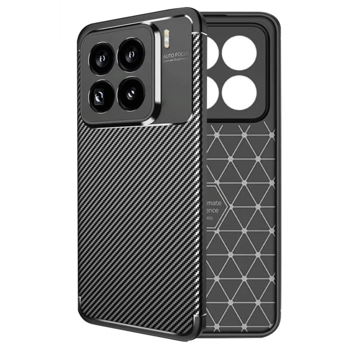 Newface Xiaomi Mi 15 Pro Kılıf Auto Focus Karbon Kapak - Siyah