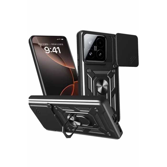 Newface Xiaomi Mi 15T Pars Lens Yüzüklü Silikon - Siyah