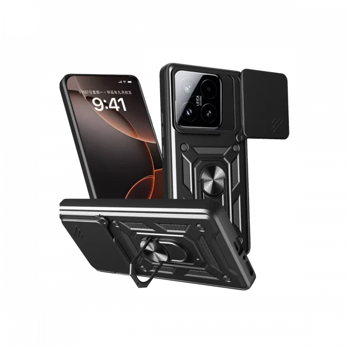 Newface Xiaomi Mi 15T Pars Lens Yüzüklü Silikon - Siyah