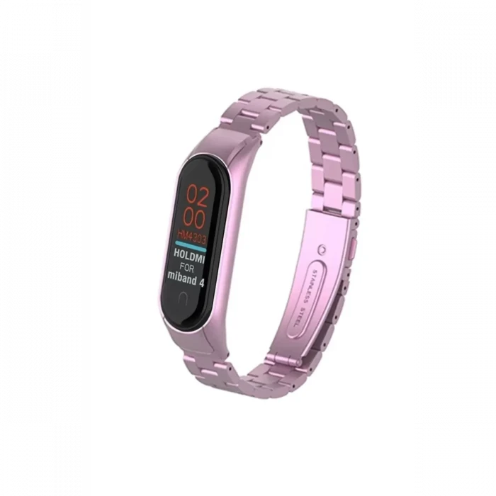 Newface Xiaomi Mi Band 4 Metal Baklalı Kordon - Rose