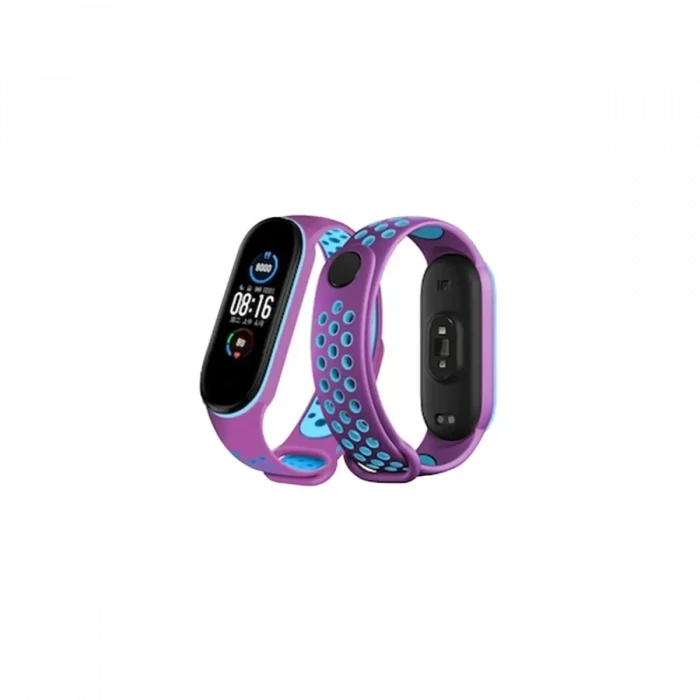 Newface Xiaomi Mi Band 7 Spor Delikli Kordon - Mor-Mavi