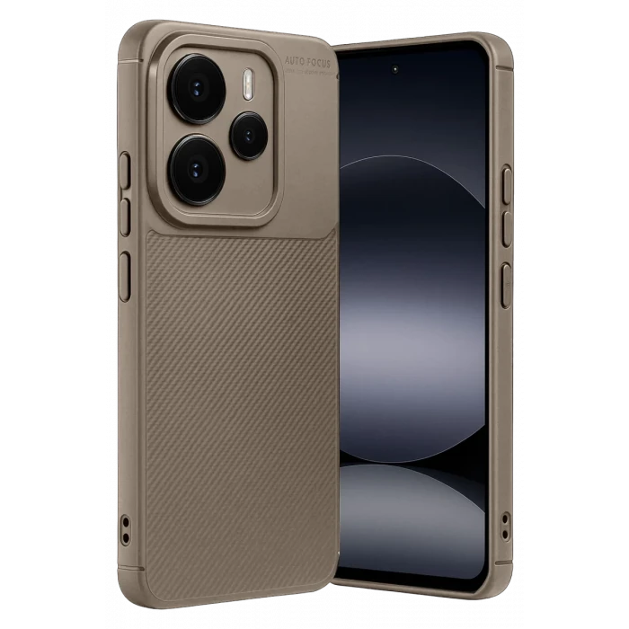 Newface Xiaomi Note 14 5G Auto Focus Karbon Kapak - Kahverengi