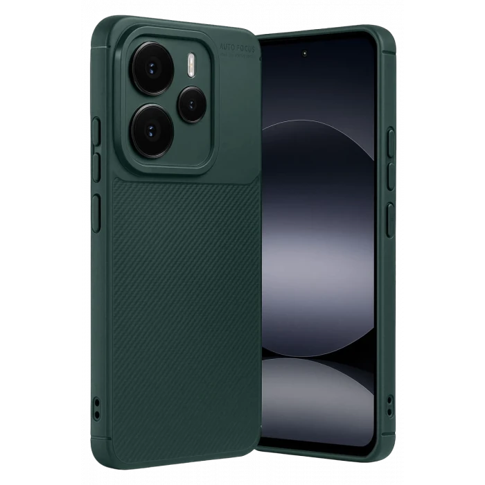 Newface Xiaomi Note 14 5G Auto Focus Karbon Kapak - Koyu Yeşil