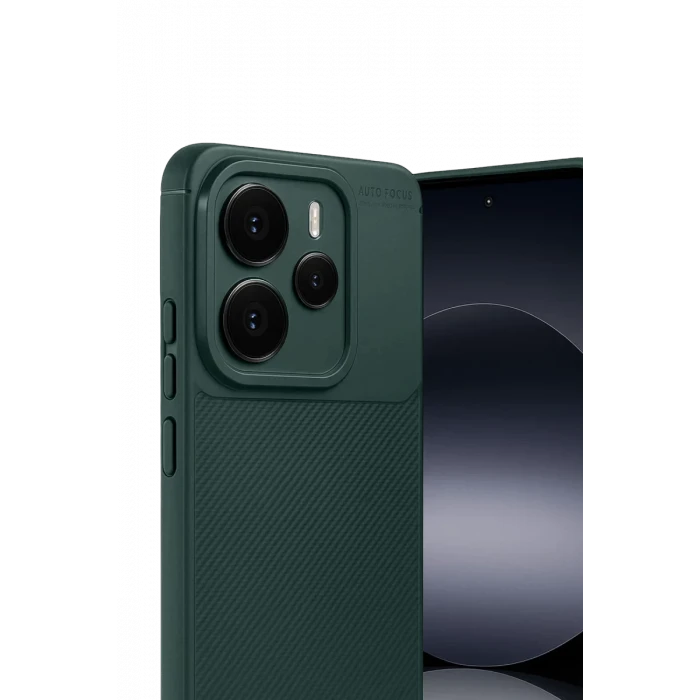 Newface Xiaomi Note 14 5G Auto Focus Karbon Kapak - Koyu Yeşil