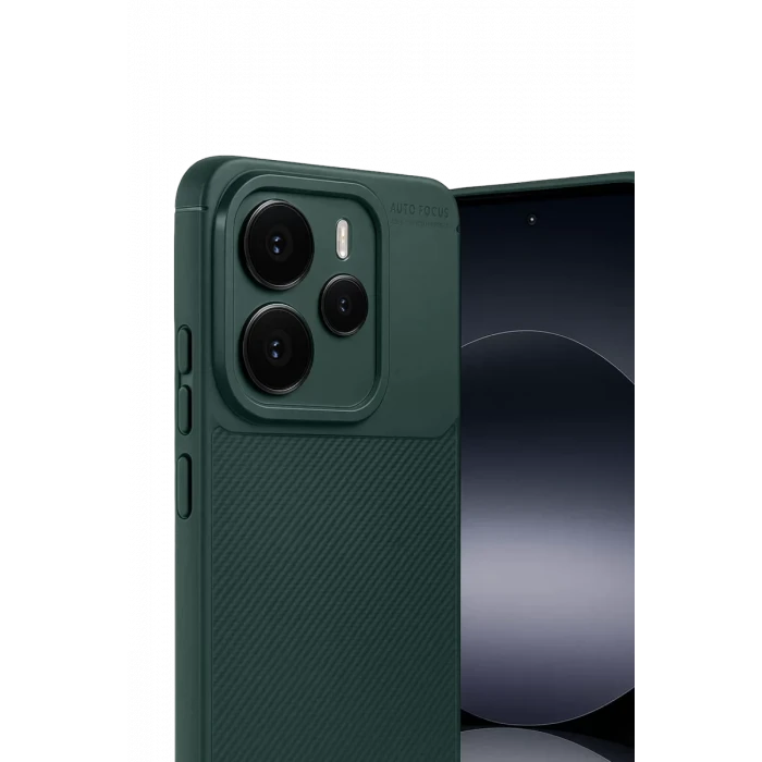 Newface Xiaomi Note 14 5G Auto Focus Karbon Kapak - Koyu Yeşil