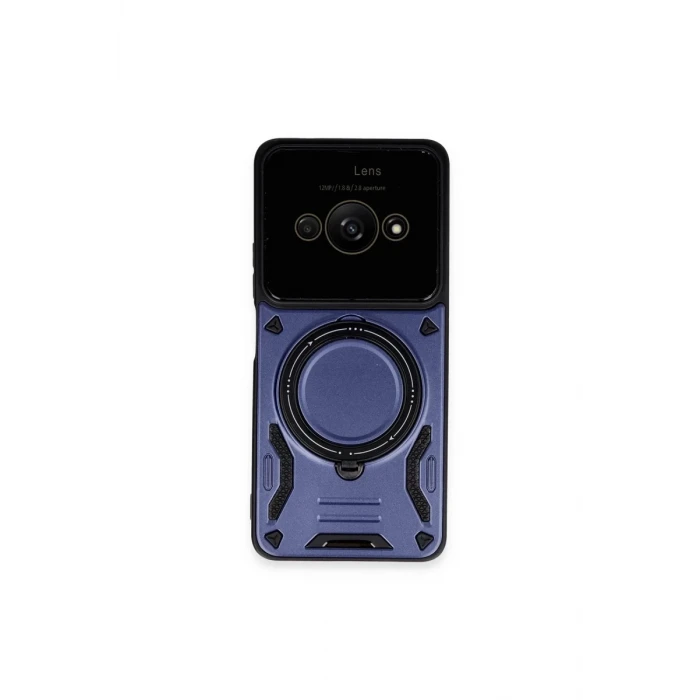 Newface Xiaomi Poco C61 Kılıf Joy Lens Standlı Kapak - Lacivert