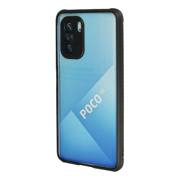 Newface Xiaomi Poco F3 Kılıf Miami Şeffaf Silikon - Siyah
