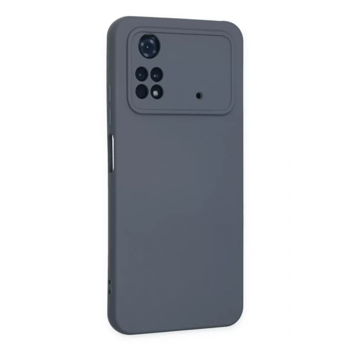 Newface Xiaomi Poco M4 Pro 4G Kılıf Nano içi Kadife Silikon - Gri