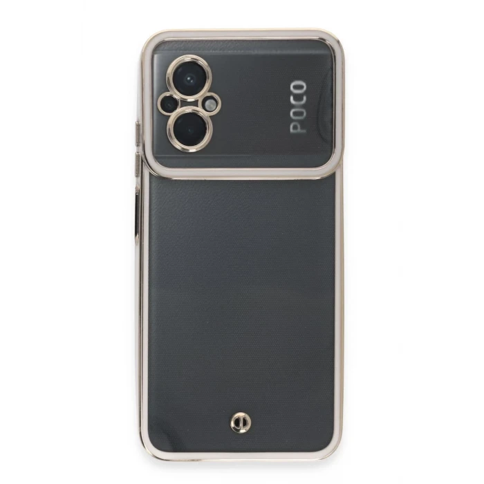 Newface Xiaomi Poco M5 Kılıf Liva Lens Silikon - Beyaz