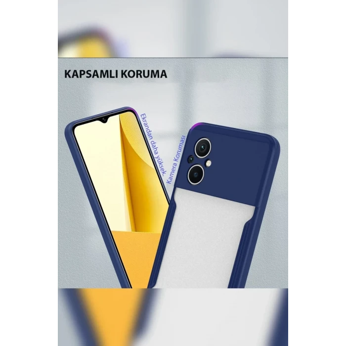 Newface Xiaomi Poco M5 Kılıf Platin Silikon - Kırmızı