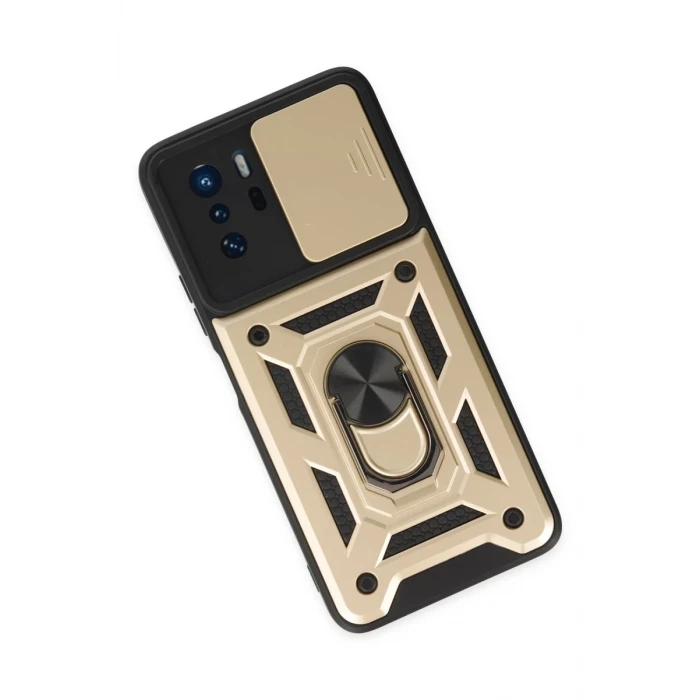 Newface Xiaomi Poco X3 GT Kılıf Pars Lens Yüzüklü Silikon - Gold