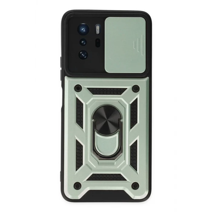 Newface Xiaomi Poco X3 GT Kılıf Pars Lens Yüzüklü Silikon - Yeşil
