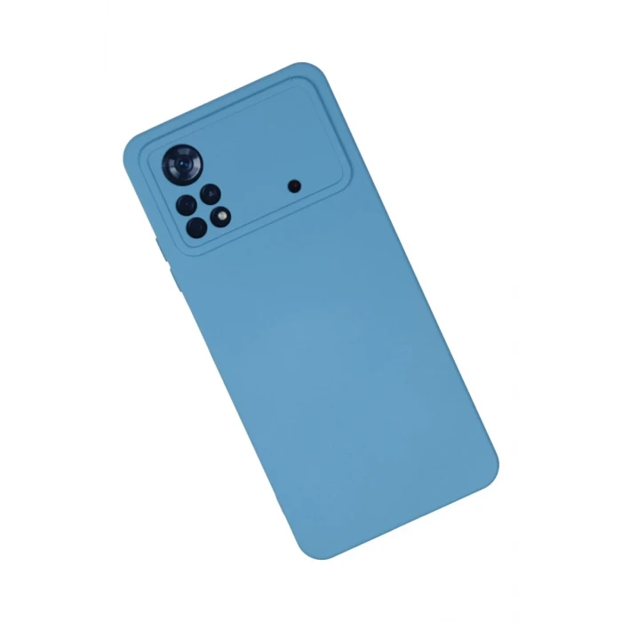 Newface Xiaomi Poco X4 Pro 5G Kılıf Nano içi Kadife Silikon - Mavi