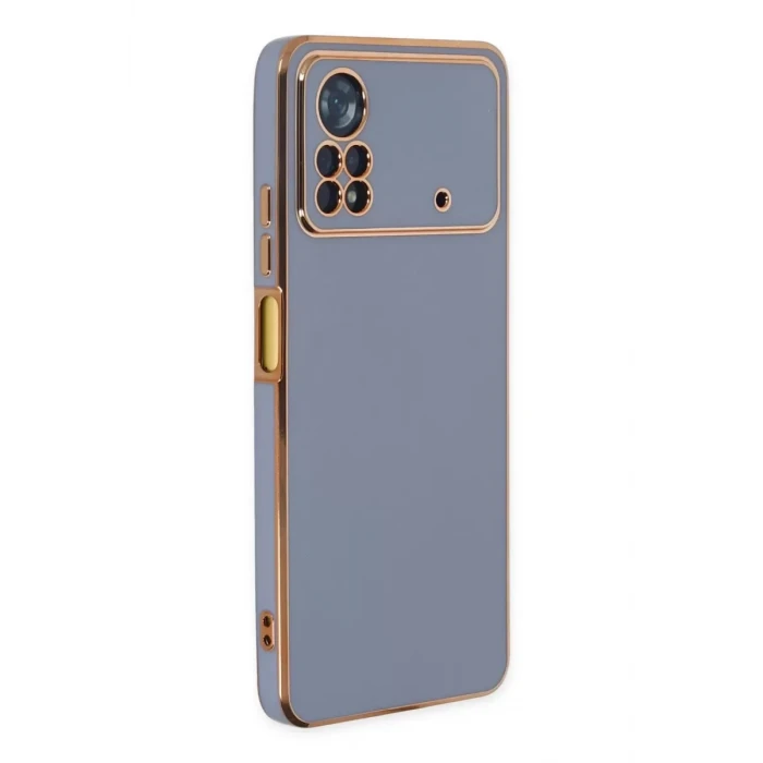 Newface Xiaomi Poco X4 Pro 5G Kılıf Volet Silikon - Mavi