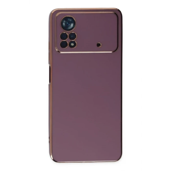 Newface Xiaomi Poco X4 Pro 5G Kılıf Volet Silikon - Mor